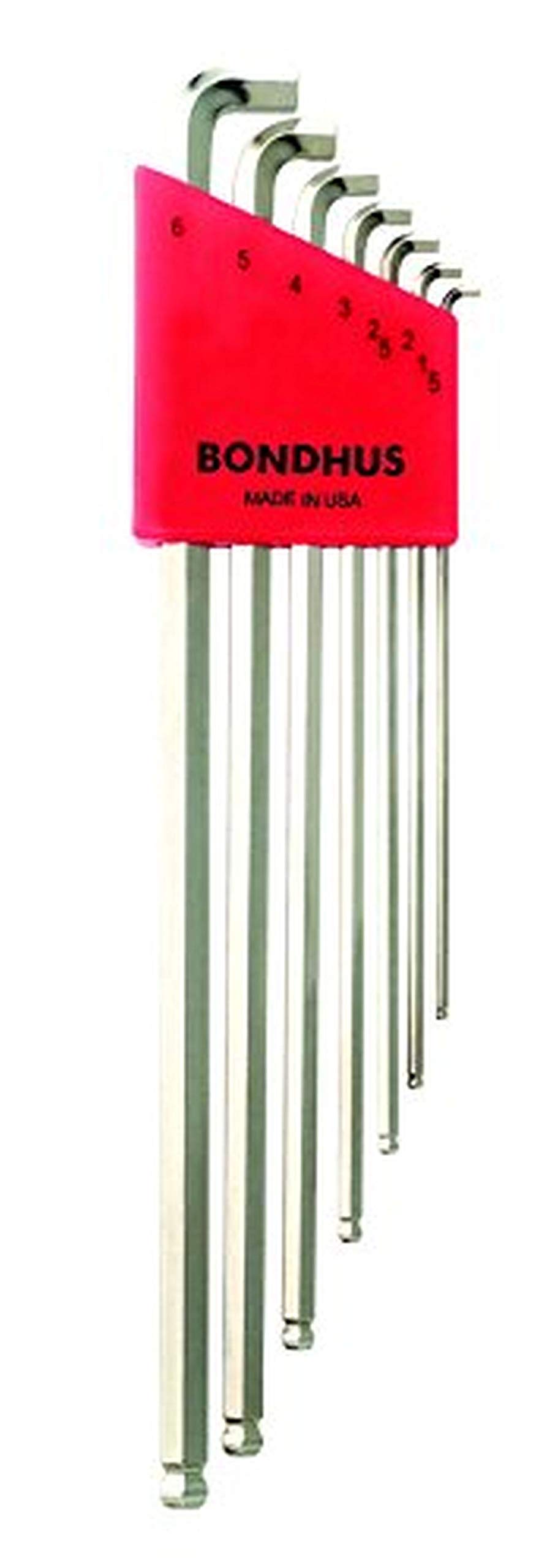 Bondhus Hex Key Set Ball Head Stubby SBLX7M Metric, 7Piece Set, Extra Long, 16792