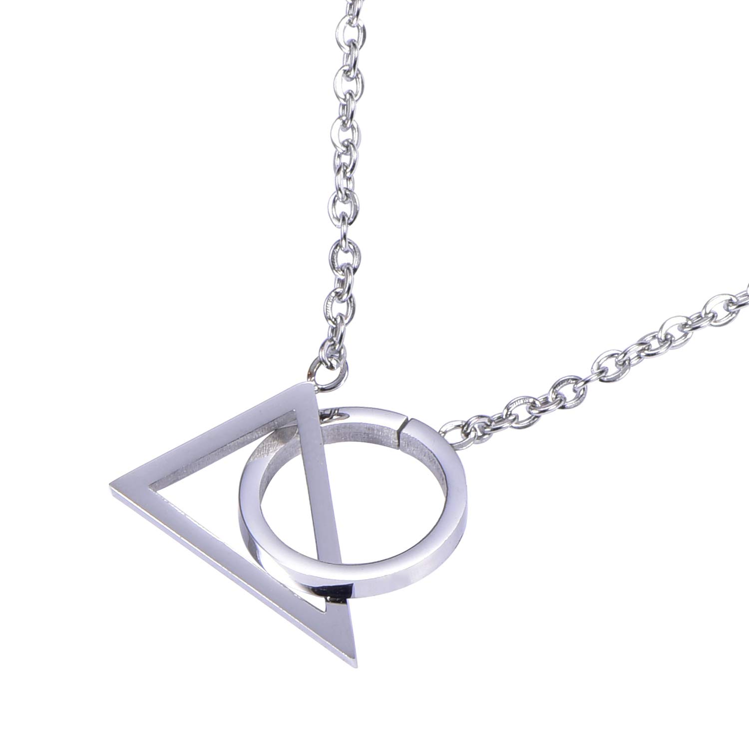 Morella Women's Necklace with Pendant Circle Silver Stainless Steel in Velvet Bag