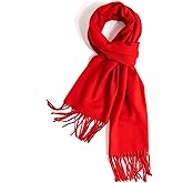 TUSHUSTY Scarf For Men Women Winter Warm Neck Plaid Solid Scarves Fall Softest Classic