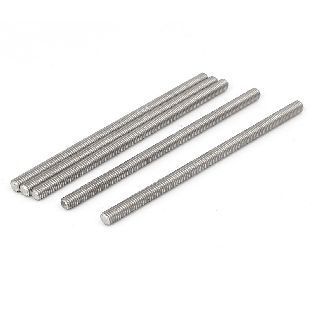 Sourcingmap M5 x 100mm 304 Stainless Steel Fully Threaded Rod Bar Studs Fasteners 5 Pcs