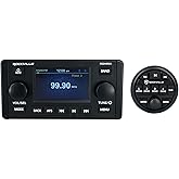 Rockville RGHR51 5 Zone Single Din Marine Receiver with Bluetooth, Radio | IP66 Waterproof, 4" TFT Display, Wired Remote with Zone Volume Controls, USB, AM/FM, Built-in EQ, Rear Camera Input