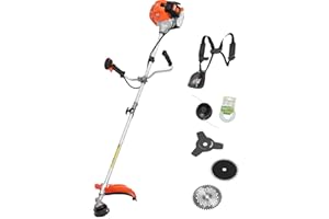 VEVOR String Trimmer, 42.7CC 2-Stroke, Gas Powered Weed Wacker, 16.9" Cordless Grass Trimmer, Multi-Functional Lawn Edger wit
