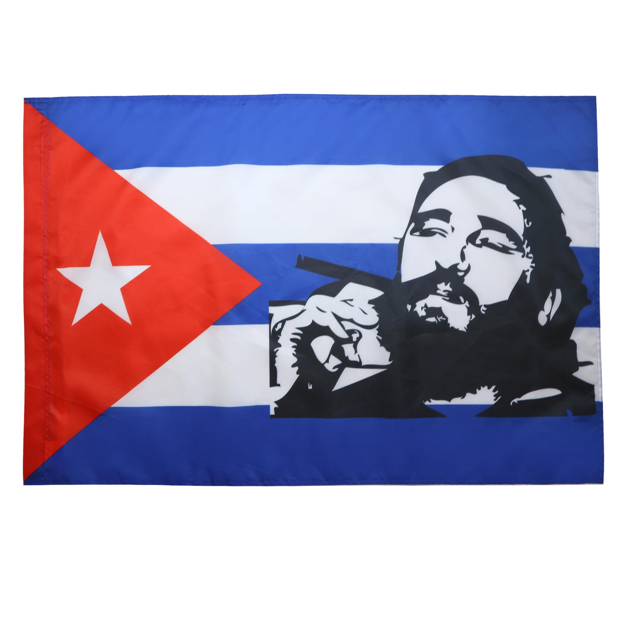 AZ FLAG - Cuba with Fidel Castro Flag - 2x3 Ft - Cuban Banner with Sleeve - 100% Polyester - Fade Resistant - Vivid Colors - 2' x 3' Feet - 90x60 Cm