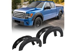 G-PLUS Fender Flares Wheel Arch Covers Compatible with Ford F150 Truck 2009-2014 67.0"/78.8"/97.4" bed models only (Not Fit Platinum & Raptor models) 9L3Z16038A 9L3Z16039B (Textured Riveted 4 PCS)