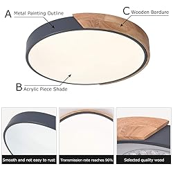 EDISLIVE Ceiling Light Dimmable 15 inch Modern