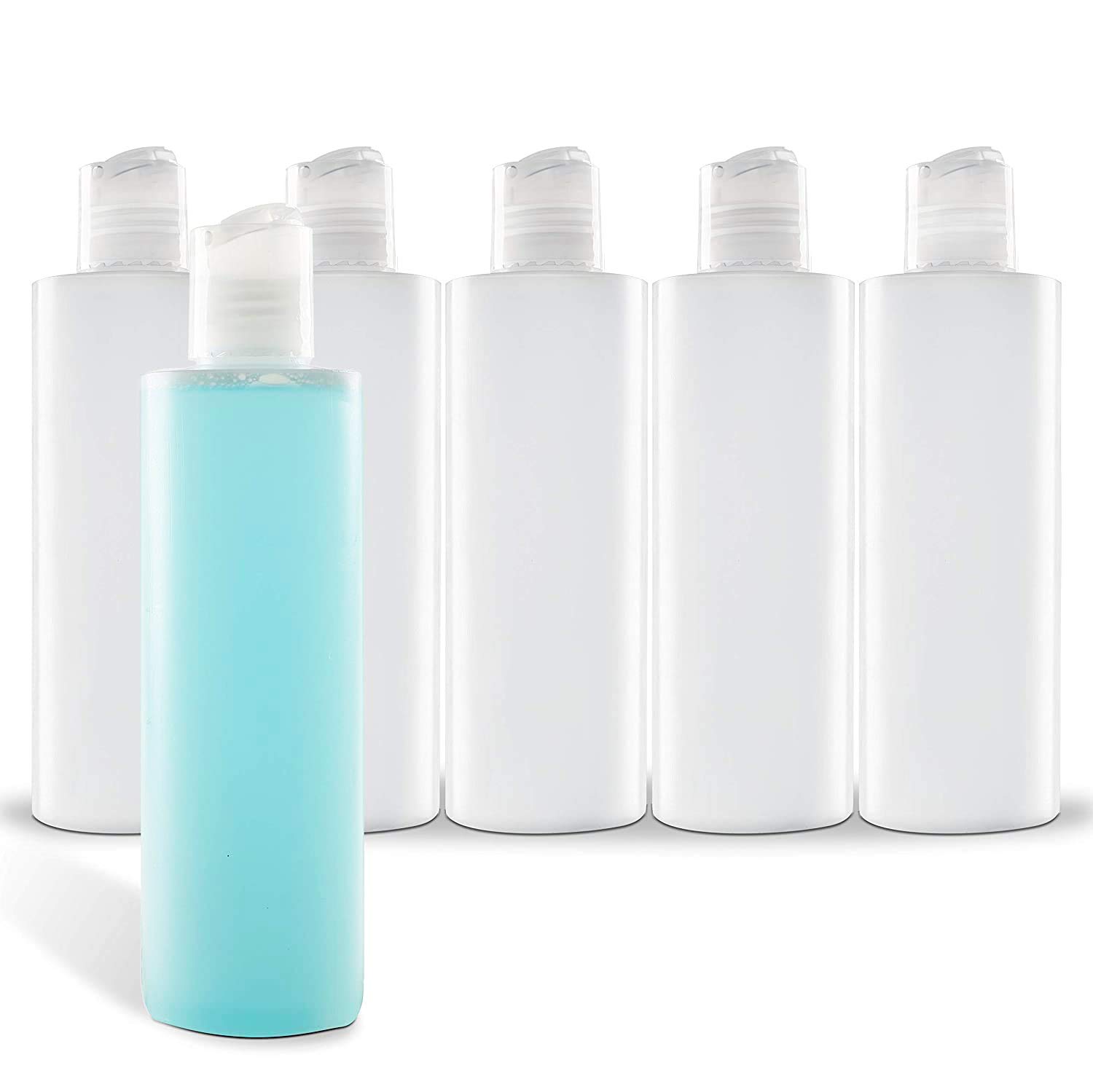 8 oz Plastic Squeeze Bottles with Caps (1.9 x 6.5 In, 6
