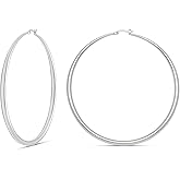 MILLA 14K Gold Hoop Earrings For Women, Silver Hoop Earrings & Rose Gold Earrings with Graduated Curvature