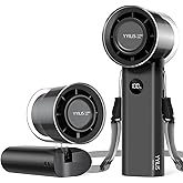 YYILIS Portable Handheld Turbo Fan, Foldable 5 Speed 3-in-1 Rechargeable Personal Hand Held Fan with 90° Direction Control & 