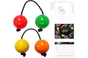 JeuRon Asalato Shakers 2 Pairs - African Kassa Kashaka Rhythm Balls | Percussion Musical Instrument Set with Gift Box (4 Colors) | Stress Relief Toy & Creative Gift for Kids & Adults