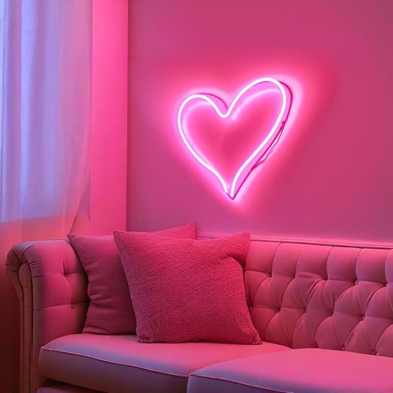 LUZ DE PAREDE LED NEON CORAÇÃO