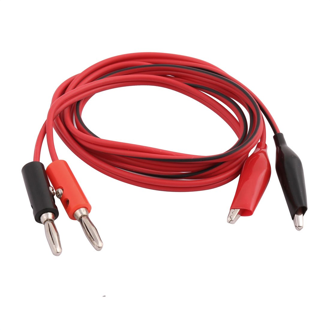 sourcingmap Pair 3.3 ft Digital Multimeter Test Leads Cord Banana Connector to Alligator Clips Red Black