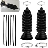 Tie Rod Boot Kit with Pinion Bellow Cable Ties and Clamps,Waterproof &amp; Dustproof Rack and Pinion Boot for Steering System Protection,Silicone Inner Tie Rod Boot Car Accessories (Black)