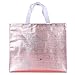 Gesodant Bling Glossy Glitter Durable Reusable Grocery Handles Bag Medium Non-woven Gift Shopping Bag Totes Set Of 5 (Pink)