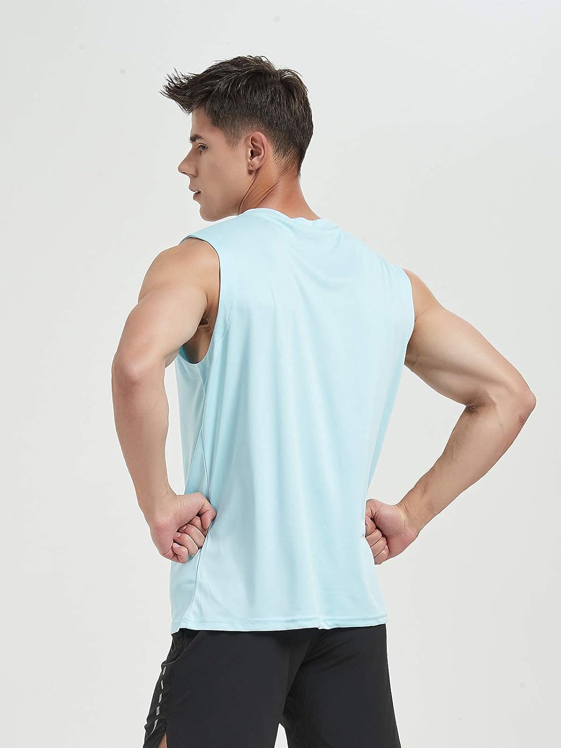 MIER Men's Lightweight UPF 50+ Sleeveless Sun Shirts Quick Dry Hiking Running Tank Tops UV Protection Workout Muscle Tees: Clothing