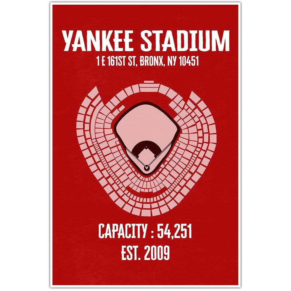 Yankee Stadium Wall Art Poster Multiple Colors Handmade