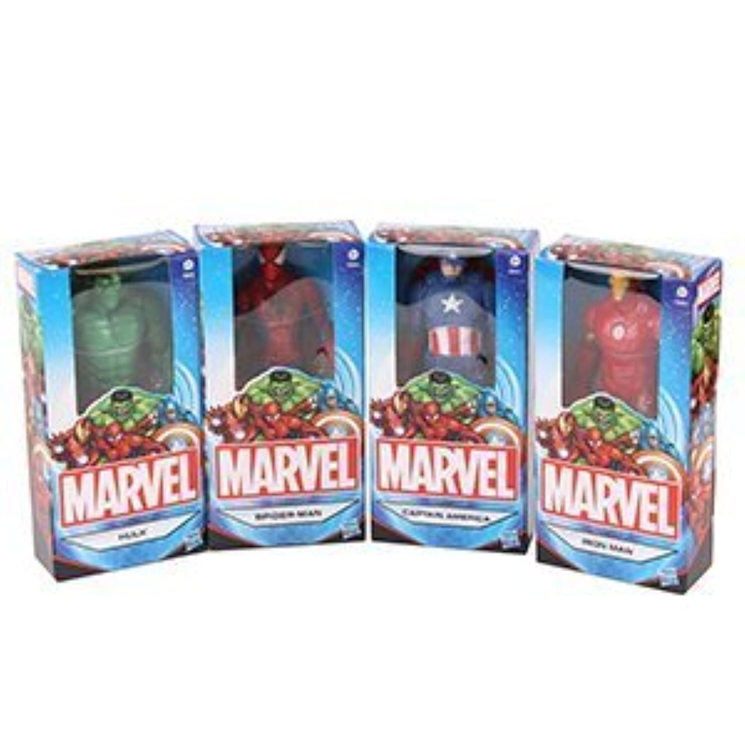 Spider-Man, Iron Man, Captain America & Hulk - 6 inch Marvel figures set of four