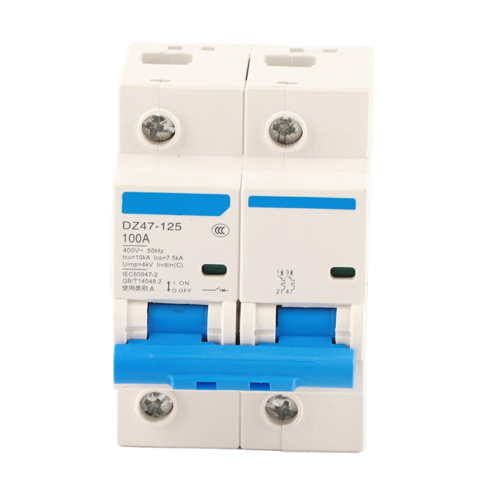 DZ47-125 Miniature Circuit Breaker, 2P Air Switch, 400V, 100A