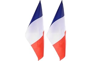MOBUTOFU Car France Vehicle Flag 2Pcs Polyester Decorative Flags for Car Window and Outdoor