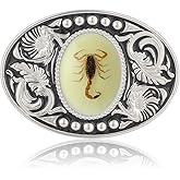 HUABOLA CALYN Vintage American Belt Buckle Men Western Cowboy Luminous Scorpion Tiger eye Black agate Belt Buckles