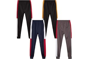 Quad Seven Boys' Sweatpants - Breathable Active Tricot Jogger Track Pants with Side Pockets - Sweatpants for Boys (4-18)
