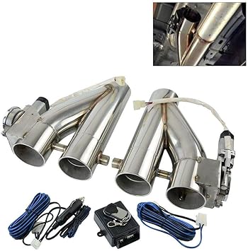2.5/" inch 63mm Stainless Steel Exhaust Y-Pipe Cutout with Stainless Cap 3 Bolts