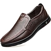 mitvr Mens Casual Leather Shoes Business Slip-on Shoes Comfort Fashion Driving Shoes for Male