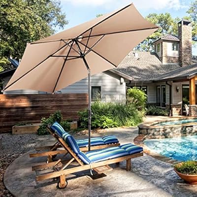 Amazon Com Giantex 10ft Outdoor Patio Umbrella Market Table Umbrella W Tilt Adjustment And Crank 180g Polyester Garden Canopy For Deck Backyard Pool Indoor Outdoor Clothing