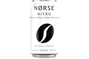 Norse Brew Nitro Cold Brew Coffee, Black Coffee, Single Origin, Brewed in Canada, 355ml can x 12-Pack