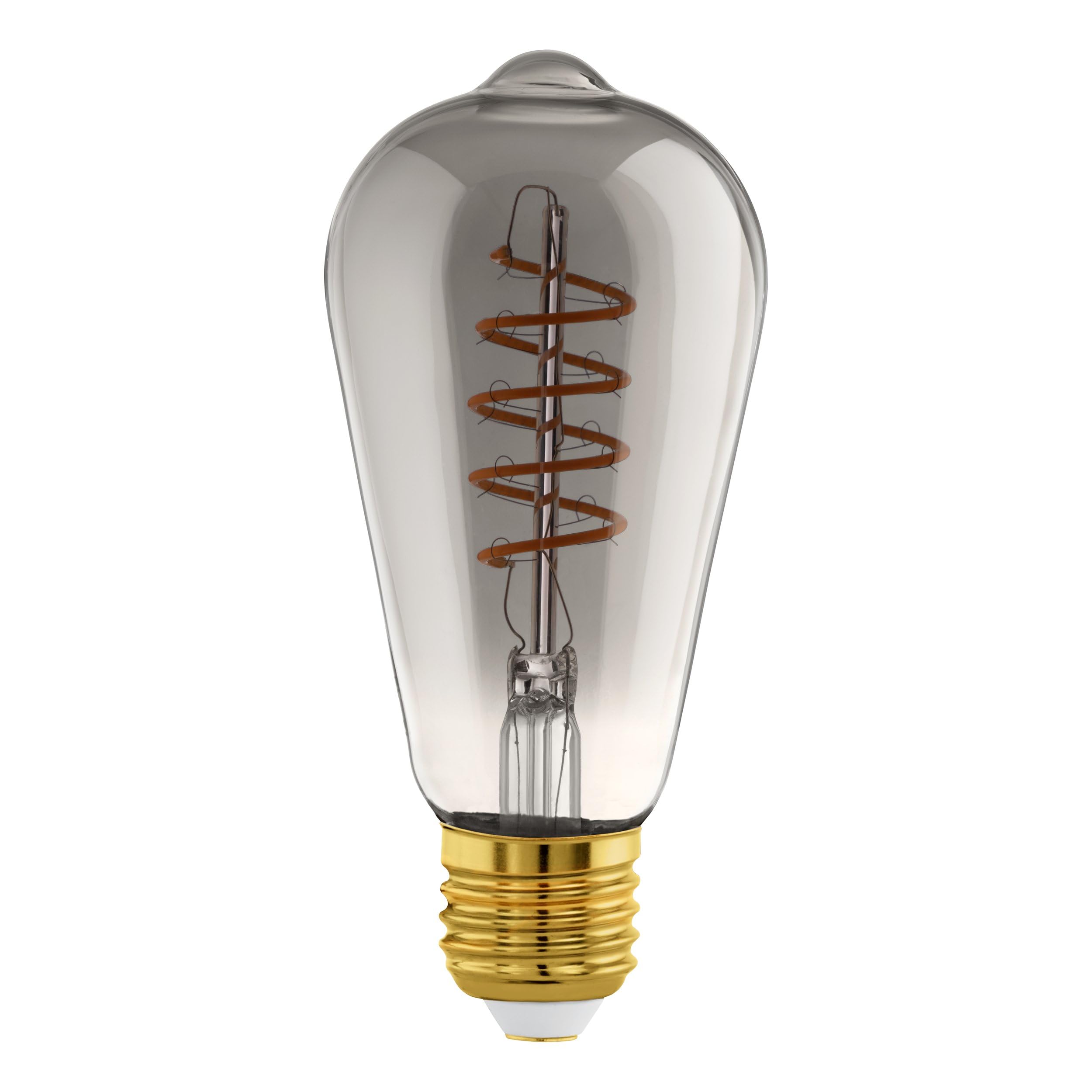 Eglo connect.z Smart Home E27 LED filament light bulb, ST64, ZigBee, app and voice control Alexa, dimmable, warm white, 4 watt, vintage lightbulb smoked glass