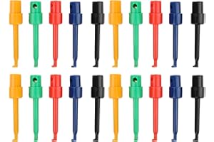 Walfront 20PCS Test Hooks Multimeter Accessories Colorful Large Spring Hook Clip Test Probe for Electronic Test Accessories R