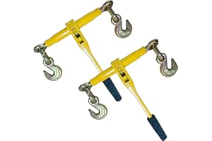 SENOTOYAR Ratchet Chain Binders - Heavy Duty 3/8" -1/2" Load Binders with Grab Hooks,9200 lbs Working Load Limit,2-Pack,for Grade 70 Transport Chains,Ideal for Towing,Hauling, and Flatbed Trailers