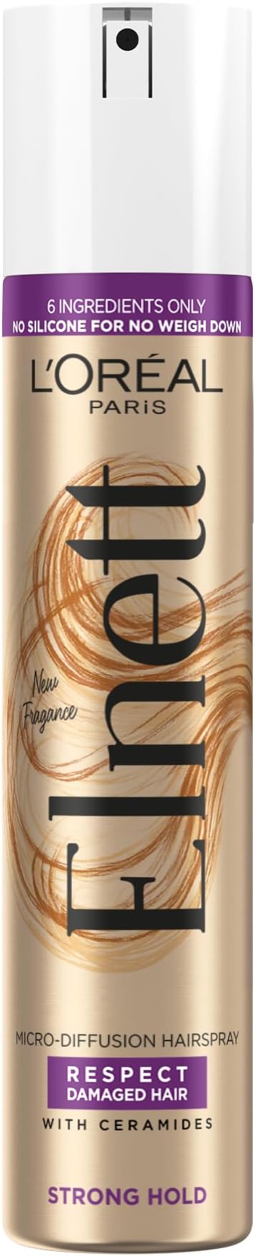 L'Oreal Paris Elnett Hairspray Damaged Hair Ceramides 200ml Strong Hold Shine