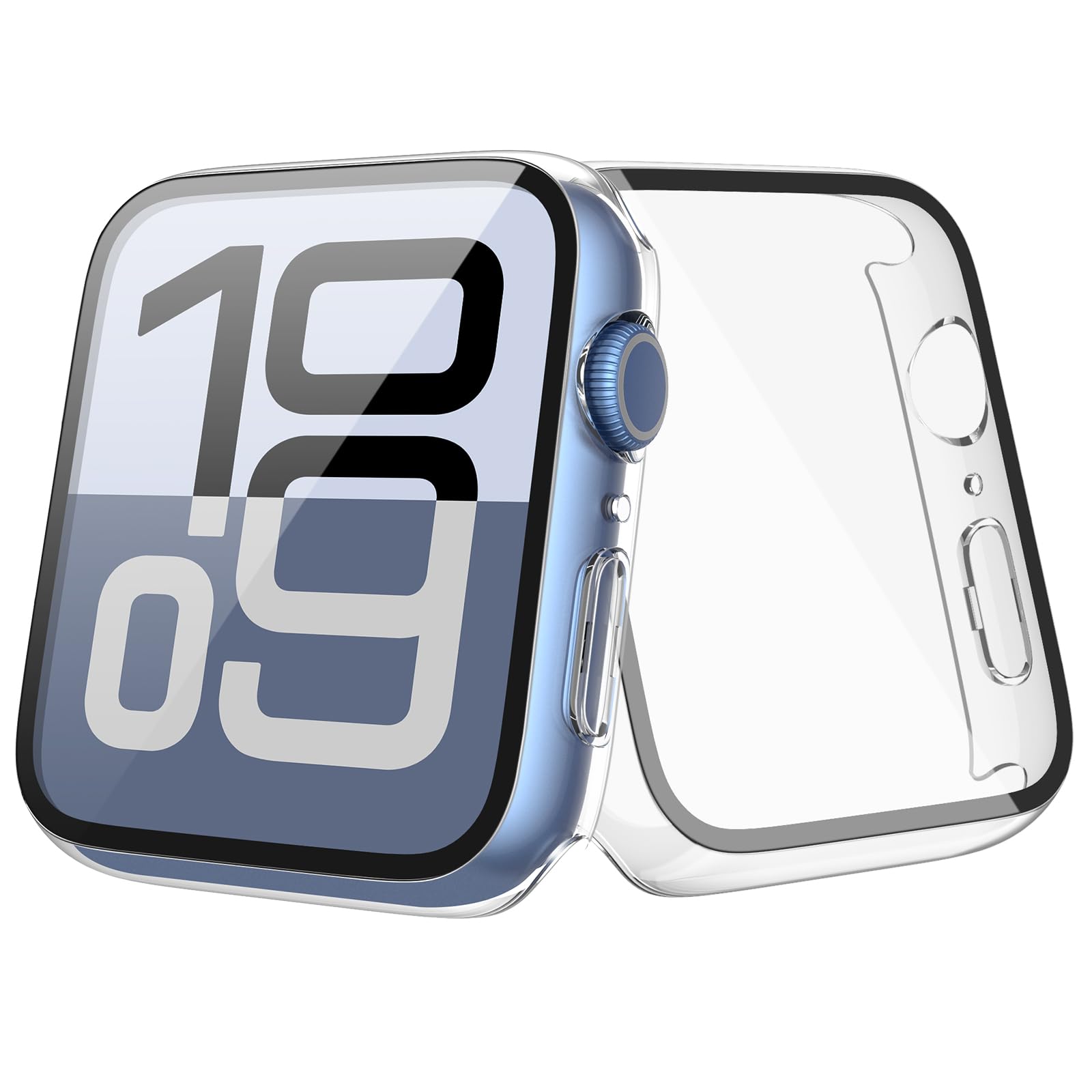 [2-Pack] Julk Case with Tempered Glass Screen Protector for Apple Watch 11 (2025) 42mm, Slim Guard with HD Glass, Full Coverage Hard PC Protective Cover for iWatch Series 11/10 42mm, Transparent