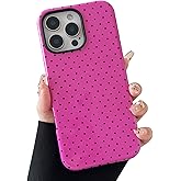Sayoaho Compatible with iPhone 13 Pro Case, Fashion Cute Polka Dot Pattern Aesthetic Design for Women, Soft TPU and Hard Back Shockproof Phone Case for iPhone 13 Pro 6.1 inch, Hot Pink