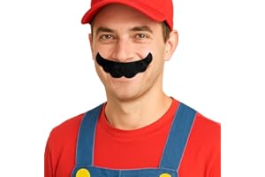 BLISSFULTIE Self Adhesive Fake Mustache, Novelty, Black Fake Mustache for Adults, Costume Accessory for Halloween