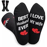 Soxmidogh Valentines Day Gifts for Him - Husband Gifts from Wife - I Love My Wife Socks, Best Husband Ever Funny Socks for Men, Anniversary Birthday Gift for Men