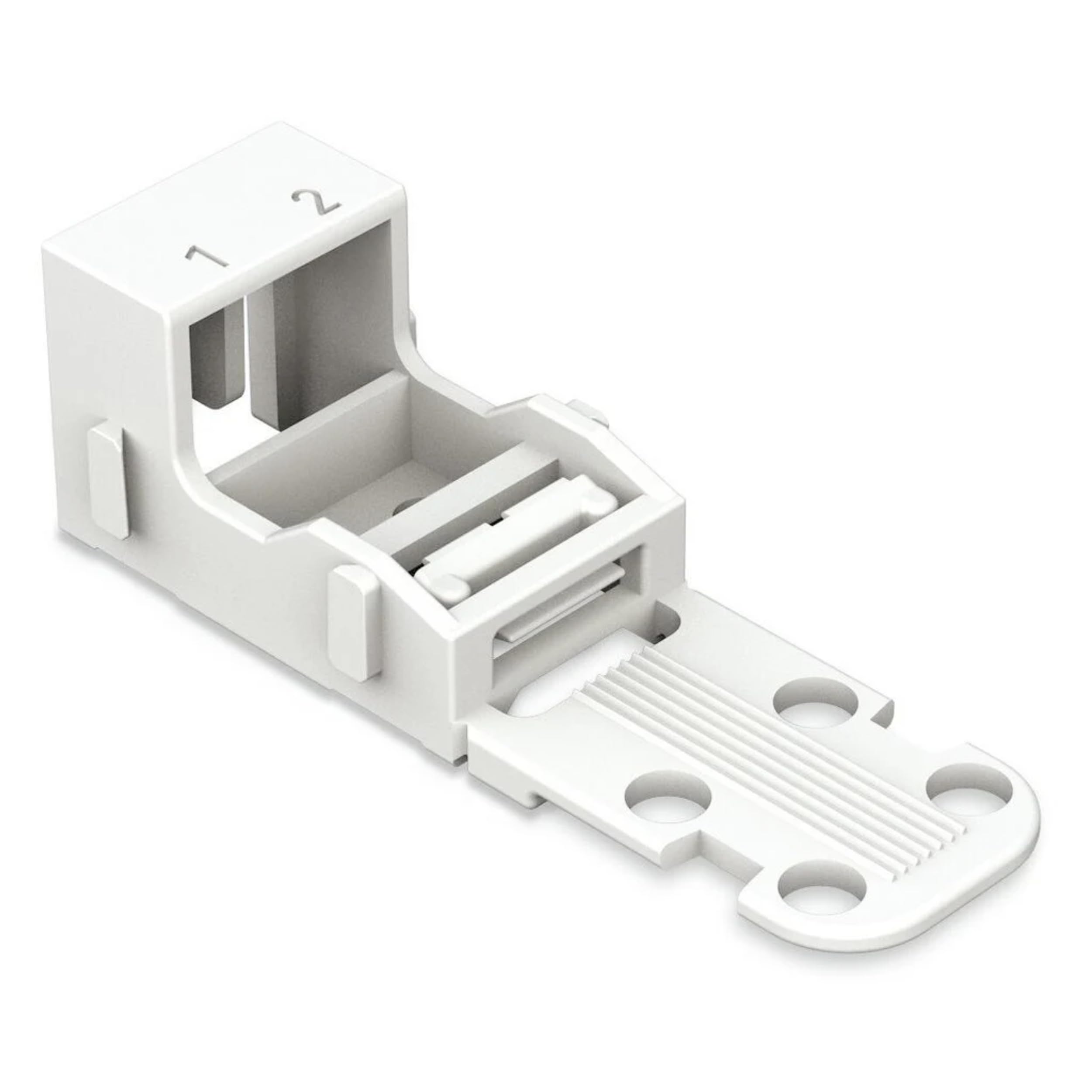 WAGO Mounting carrier; for 2-conductor terminal blocks; 221 Series - 4 mm²; with snap-in mounting foot for vertical mounting; white, 221-522 (Pack of 10)