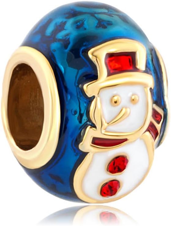 LuckyClover Jewellery Christmas Snowman Charm Fit Pandora Charm Bracelets