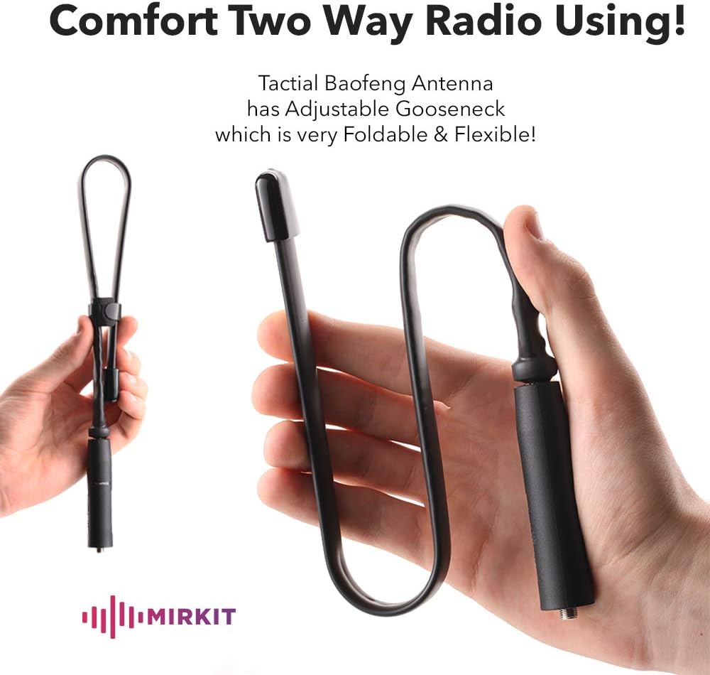 Mirkit Foldable Tactical Antenna 18.7 inch with SMA-Female Connector, Dual Band VHF/UHF (136-174MHz, 400-520MHz) for: UV-5R, UV-82, BF-F8HP, UV-5R V2+ Plus, BF-F9 V2+ Two Way Radios: Home Audio & Theater