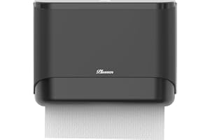 PLUSSEN Paper Towel Dispenser Wall Mount,Black Commercial Paper Towels Holder Dispensing Multi-Fold Trifold Tissue for Bathroom Kitchen Office