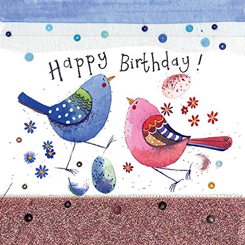 Alex Clark Birds Birthday Card - Bird - Floral - Nature - Happy Birthday Card - Cards To Celebrate - Designed and Printed in the UK…
