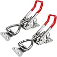 CUKAYO 4003 Toggle Latch Clamp, 304 Stainless Steel Adjustable Toggle Latches With Lock Hole, 1320Lbs Holding Capacity Heavy Duty Toggle Clamp for Smoker Lid Jig, ToolBox Case, 2pack