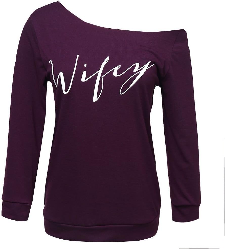 Wonader Women Girls Off Shoulder Casual Long Sleeve T-Shirt Blouse