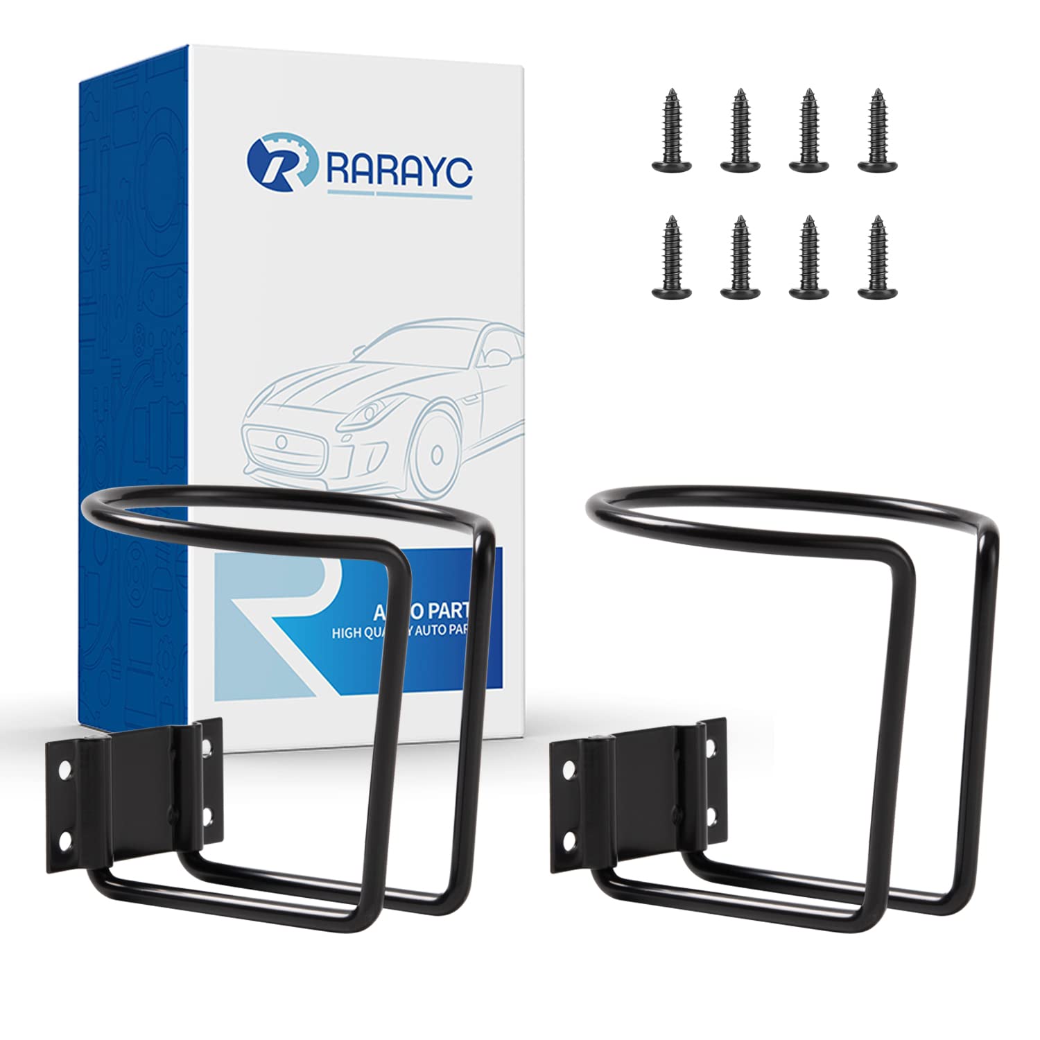 View 1 of 2 Pcs Wall Mounted Cup Holder for Boat Marine Yacht Truck RV Apartment Courtyard Black