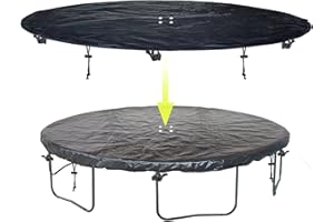 SIHAIAN 15 FT Trampoline Cover- 8-16 Ft Trampoline Protective Cover, Easy to Install Trampoline Weather Cover, Waterproof Trampoline Covers, Anti-UV, Snow, Dust-Proof Trampoline Cover(15FT Black)