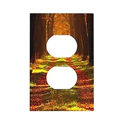 Rustic Nature Tree Autumn Maple Leaf 1 Gang Duplex