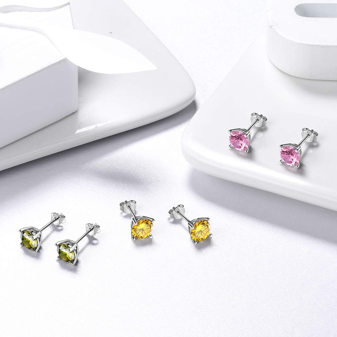 Aurora Tears November Birthstone Stud Earrings 925 Sterling Sliver Yellow Tapoz Birthstone Earring Birth Stone Jewelry Gifts for Women and Men DE0214N - Image 5