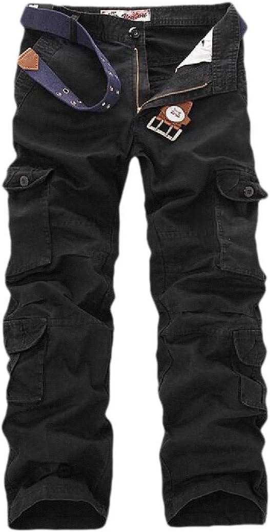 dahuo Mens Lightweight Twill Outdoor Casual Cargo Pants with Multi-Pockets