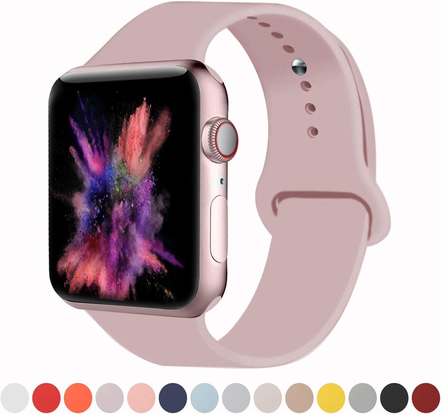 VATI Sport Band Compatible with Apple Watch Band 38MM 40MM 42MM 44MM, Soft Silicone Sport Bands Replacement Strap Compatible for iWatch Series 5 Apple Watch 4/3/ 2/1