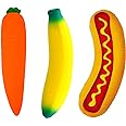 JA-RU Stretchy Banana, Carrot & Hot Dog. Sensory Toys (3 Pack) Stress Relief Toys | Fidget Toys for Kids and Adults. Therapy Squishy Toys & Party Favors. & Sticker 3340-3342-5564s